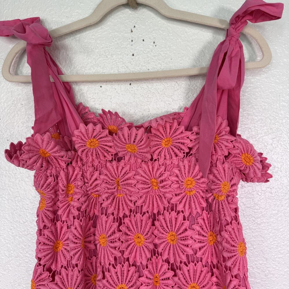 J.Marie Lele Dress Women XS Maxi Pink Daisy Floral Boho Sundress Tie Strap NEW - Picture 5 of 11